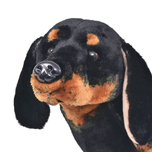 vidaXL Perro Salchicha de Peluche de Pie Negro XXL Juguetes Infantiles Animal