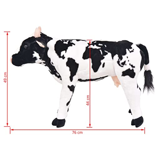 vidaXL Vaca de Peluche Grande de Pie Talla XXL Animal de Juguete Vaquita Niños