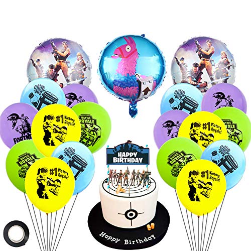 Video Game Party Supplies Happy Birthday Gaming Balloon, Party Supplies Set Video Game Theme Decorations Supply Kit for Adults, Teens, Boys, Girls and Kids