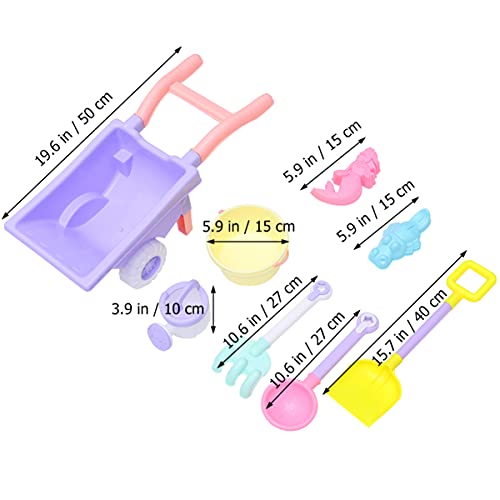 VILLCASE Juego de 9 Piezas de Arena de Playa para Niños Juguete de Rastrillo de Arena Juguete de Carrito de Arena Juguetes de Playa para Niños