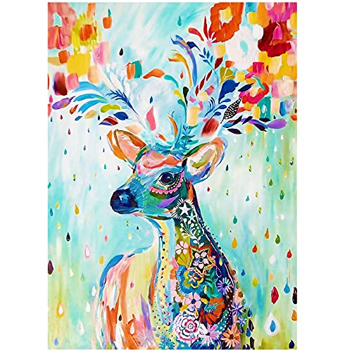 Vimzone Puzzle de 1000 Piezas para Adultos- Venado Sika, Juego de Rompecabezas para Adultos, Impossible Rompecabezas, Puzzles de Piso de Impresión de Alta Definición Multicolor