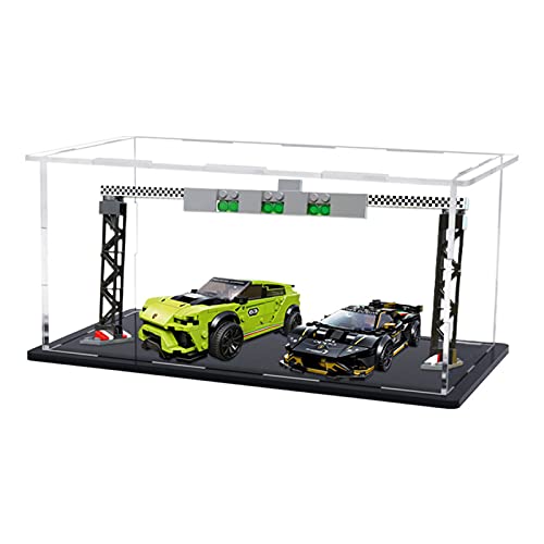 Vitrina de Acrílico para Lego 76899 Speed Champions Lamborghini Urus ST-X & Lamborghini Huracán, Display Case Vitrinas para Colecciones Modelismo (Solo Vitrina)