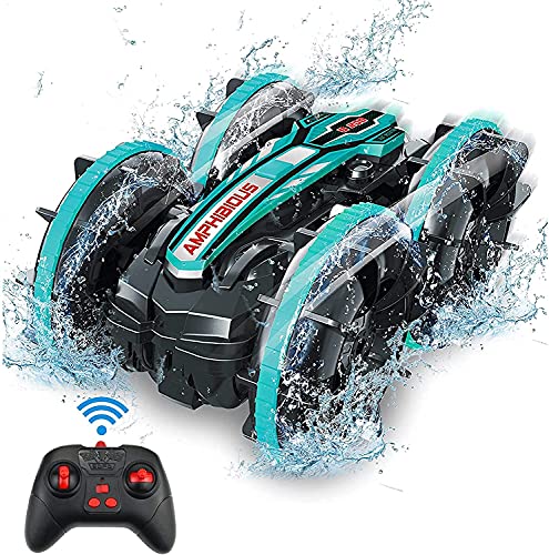 Vokida Coche teledirigido 360 ° Doble Giro Lateral 2.4GHz RC Radio Control de Alta Velocidad 4WD RC Amphibious Auto de Acrobacias con baterías Recargables Regalo para adulto niños