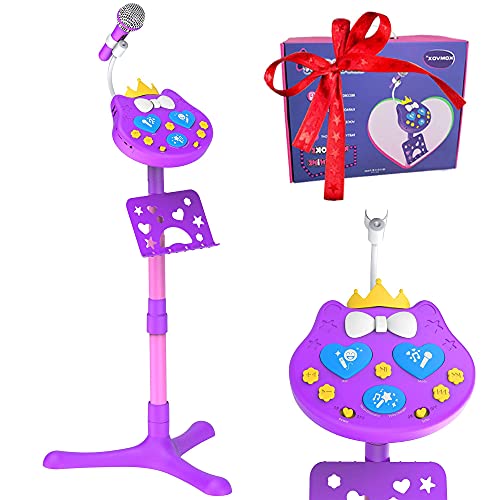 VOZKOM Kitty Star Karaoke Microfono niña niños, Máquina de Karaoke Pie de Micrófono Juguetes para Niñas, Regalos de Cumpleaños para Niñas niños 3 4 5 6 Años