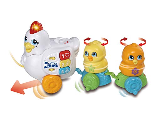 VTech-606322 La gallina y Sus Pollitos cantarines interactivos, Color (3480-606322)