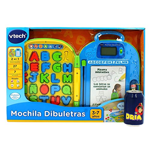 VTech-80-603422 Mochila Educativa Dibuletras Aprende A Escribir L, Color Verde, 31 cm x 44 cm x 3.5 cm (80-603422)