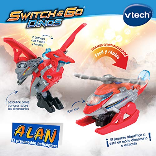 VTech- Alan, El Pteranodón Helicóptero Dinosaurio Interactivo, Multicolor (3480-192122)