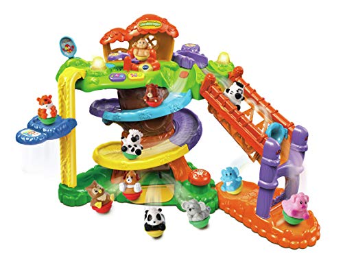 VTech – Árbol de caseta mágico + 4 Animales ZoomiZooz – Juguete para Primera Edad – Versión FR