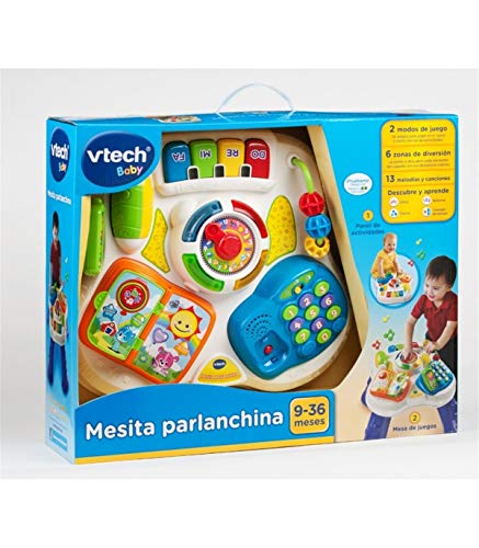 VTech Baby - Mesita parlanchina 2 en 1, mesa de actividades infantil con panel interactivo de actividades extraíble (80-148022)