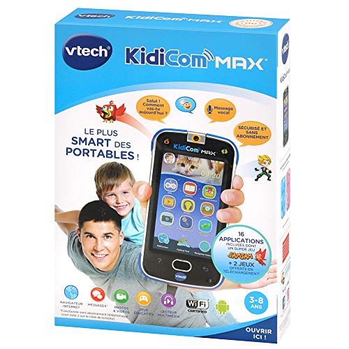 VTech - Dispositivo multifunción Kidicom MAX, Color Azul, versión Francesa