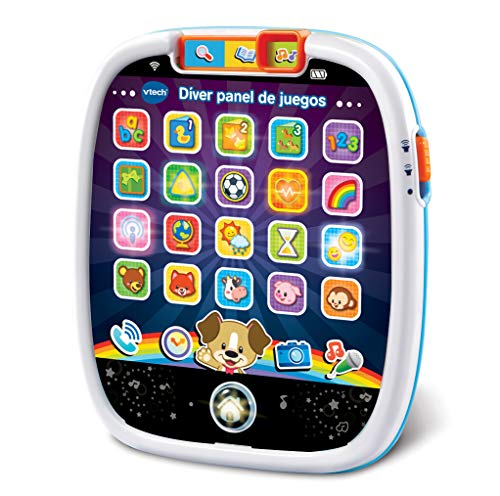 VTech - Díver Panel de Juegos, Juguete bebé +12 Meses, Tableta educativa Infantil con Luces, Sonidos y Canciones, enseña números, Letras, Figuras, Animales y más sorpresas, Multicolor (80-602922)