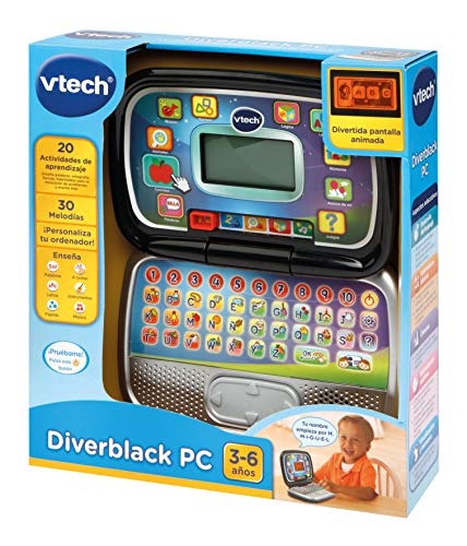 Vtech- Diverblack PC Ordenador Infantil Educativo para Niños, Color negro, única (80-196322)