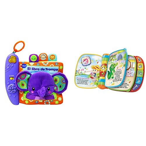 VTech El Libro De Trompa Cuento De Tela Interactivo para Bebé + Primeras Canciones, Libro Interactivo para Bebé +6 Meses, Multicolor