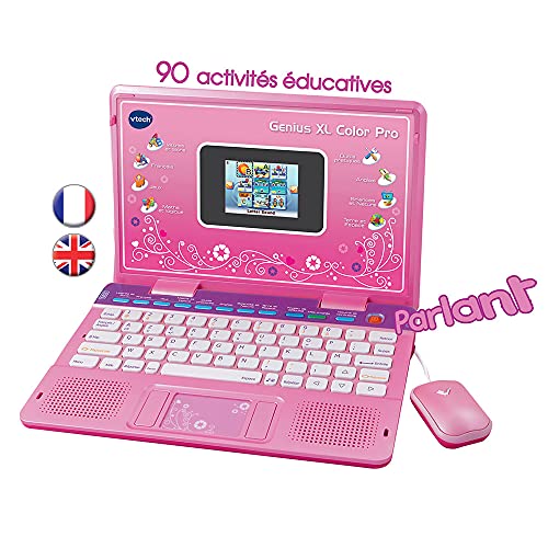 VTech - Genius Color XL Pro Bilingüe, Computer Kid, Rose (133865) (versión en inglés)