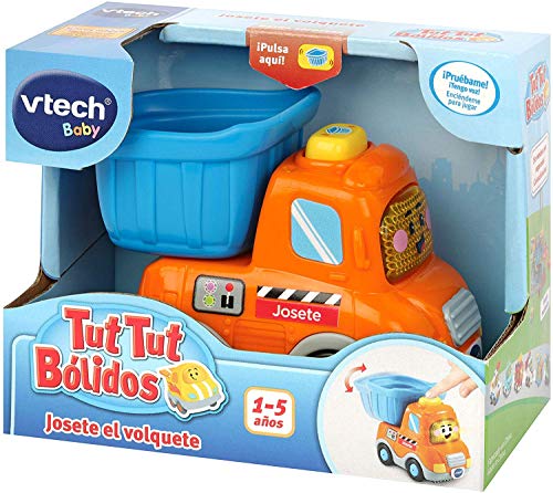 VTech- Josete el volquete TutTut Bólidos Camión interactivo con voz, música y efectos de sonido, incluye botón sorpresa, Multicolor (80-517322) , color/modelo surtido