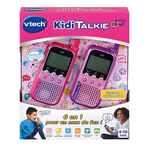 Vtech Kidi Talkie - Walkie-Talkie para niños con Pantalla y Juegos, Juguete electrónico Educativo