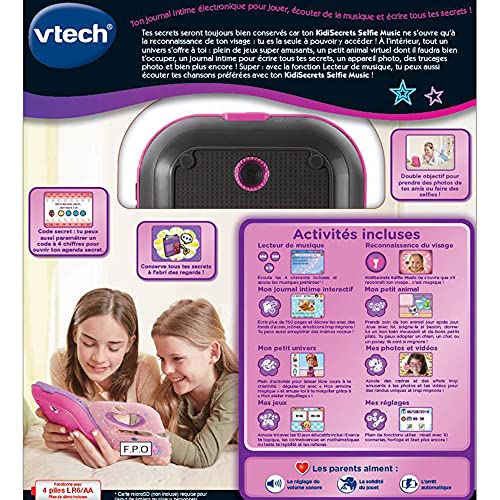 Vtech – KidiSecrets Selfie Music – Agenda electrónica, 163675, Negro , color/modelo surtido