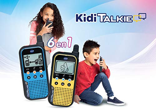 VTech KidiTalkie 6 en 1, Walkie Talkie, envía Mensajes y Juega con una conexión Segura, Mantener Las distancias al Hablar, versión ESP, Color Azul (3480-518567), Amarillo