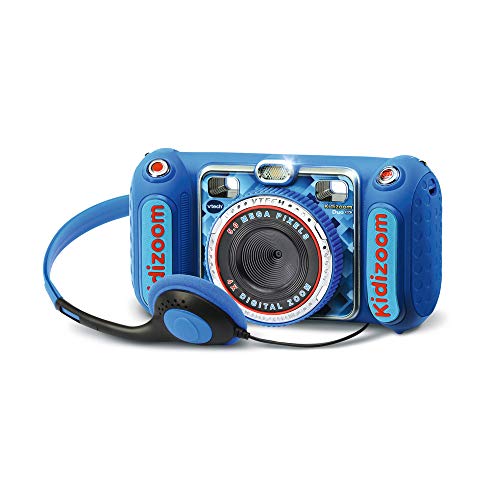 VTech Kidizoom Duo DX Azul, Cámara de Fotos Infantil 1 en 1, filtros dinámicos - Versión FR