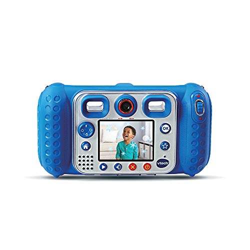 VTech Kidizoom Duo DX Azul, Cámara de Fotos Infantil 1 en 1, filtros dinámicos - Versión FR