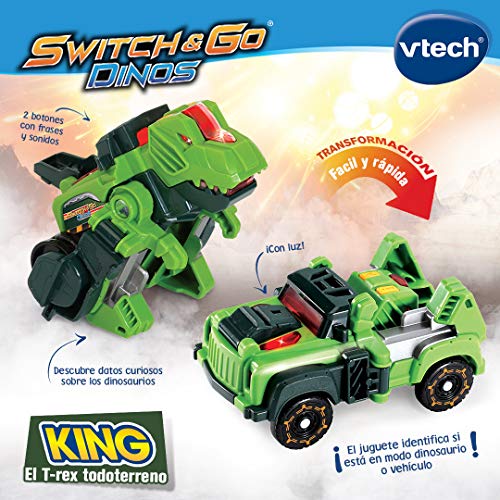 VTech- King, el T-Rex Todoterreno Dinosaurio Interactivo, Multicolor (3480-183122)