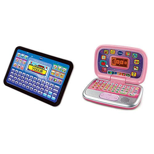 VTech Little App Tableta educativa Infantil con Pantalla LCD a Color,Juguete para Aprender en casa + Diverpink Pc Ordenador Infantil Educativo para Aprender En Casa