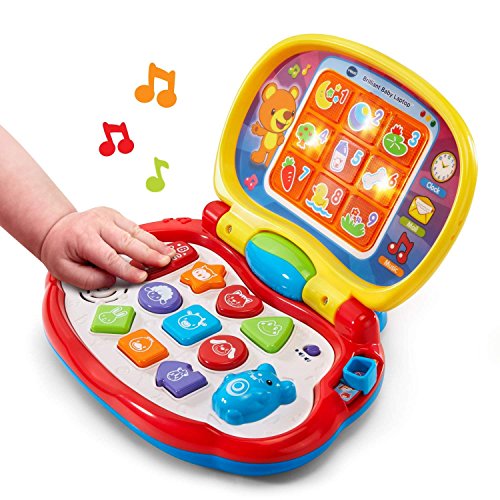 VTech-Mis primeras Teclas Ordenador infantil con tres modos de juegos que enseña animales, colores, formas y notas musicales, Multicolor (3480-191222)