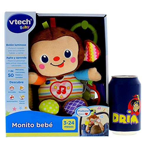 VTech- Monito Bebé Peluche Interactivo, Multicolor (3480-513422)