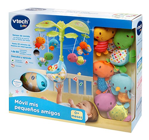 VTech- Móvil para la Cuna con Posibilidad de 30 Minutos seguidos de música sin interrupción, Multicolor (3480-182022)