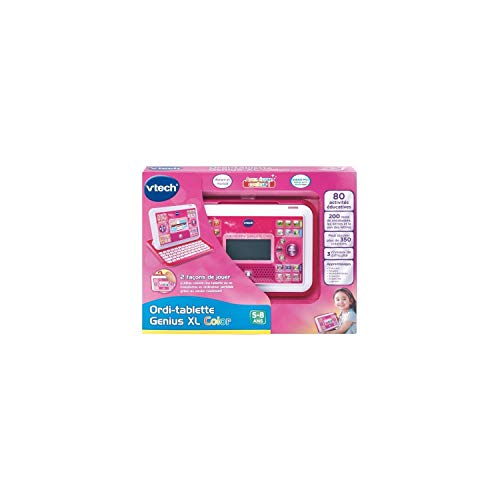 VTech - Ordenador educativo Genio Little App para niños, color rosa, versión francesa