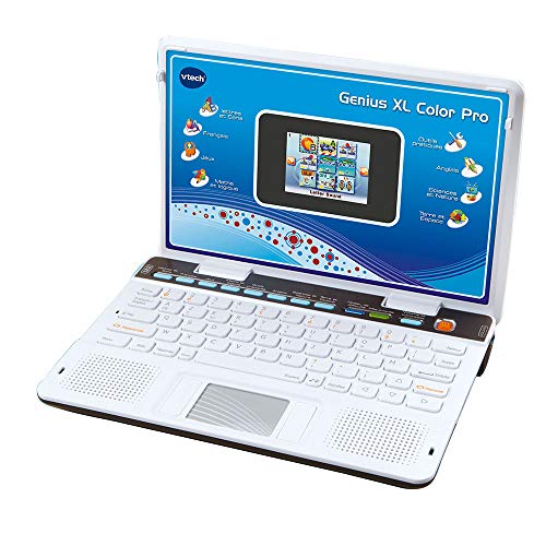 VTech - Ordenador Genius XL Pro Bilingüe, Computer Kid, Plata (133845) (versión en francés-inglés)