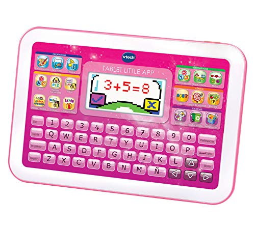 VTech- Pantalla en Color Juguete Educativa, Tableta Little App, blanco/rosa (3480-155257)