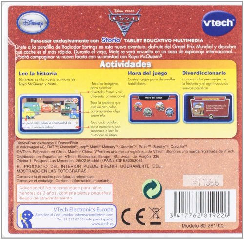 VTech Storio - Cars 2 para Storio  80-281922