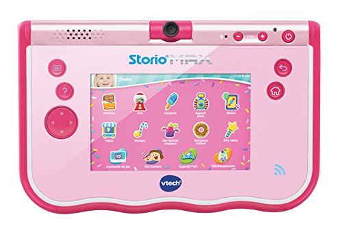 VTech- Storio MAX Tablet educativa para niños, multifunción, Pantalla táctil de 5", cámara giratoria 180º, Fotos y vídeos (80-183857), Color Rosa (3480-183857)