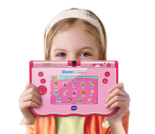 VTech- Storio MAX Tablet educativa para niños, multifunción, Pantalla táctil de 5", cámara giratoria 180º, Fotos y vídeos (80-183857), Color Rosa (3480-183857)