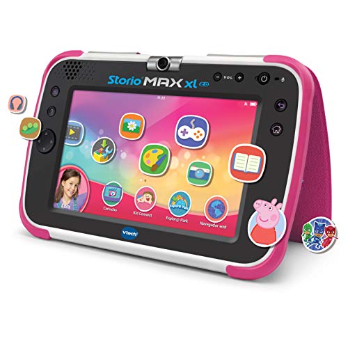 VTech - Storio Max XL 2.0, Tablet educativo multifunción 7", especialmente diseñado para niños, cámara 180º para fotos y selfies, vídeos, juegos, cine, historias, color rosa, versión ESP (80-194657)