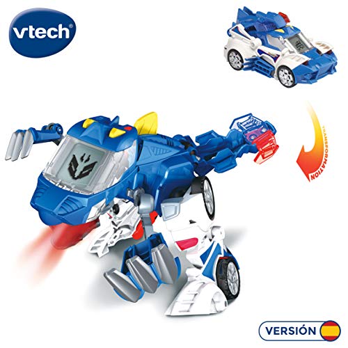 VTech- Switch & Go Dinos Juguete Patrulla, El Tericinosaurio Coche de Policía, Multicolor (3480-195022)