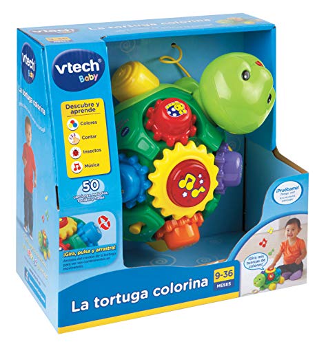 VTech- Tortuga Infantil interactiva con luz y Voz (3480-143122)