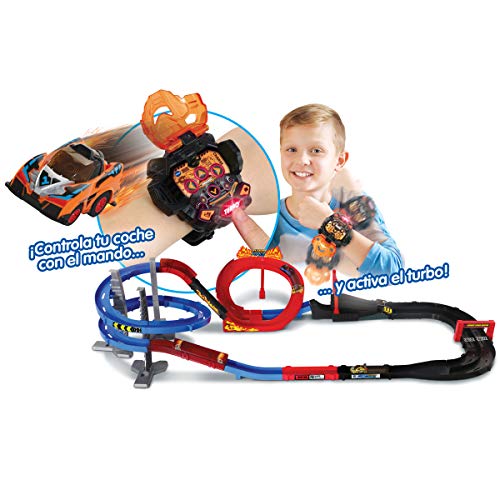 VTech Turbo Force Racers Circuito de Carreras, Pista de Acrobacias para los Coches Teledirigidos, Incluye 1 Coche Control Remoto + Mando Turbocontrol, Multicolor (3480-517522) , color/modelo surtido