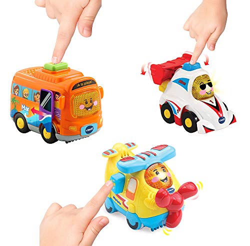 VTech TutTut Bólidos Pack de 3 coches con botón sorpresa, Alan fórmula 1, Mar el autocar y Marieta la avioneta, multicolor (3480-242177) , color/modelo surtido