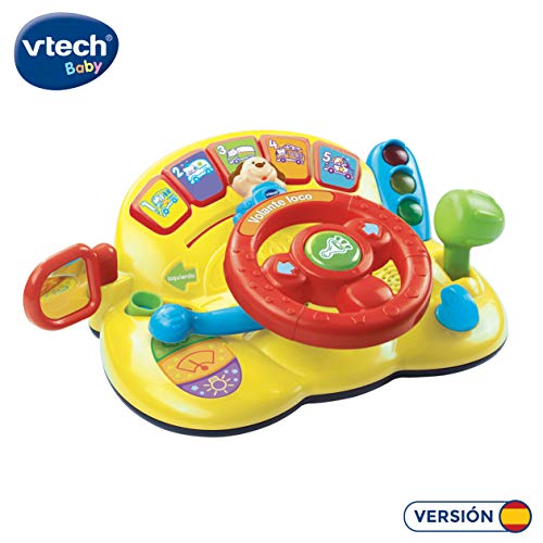 VTech Volante de Paseo Tut Tut Bólidos, Juguete para el Carrito con Tiras de Sujeción + Primeras Canciones, Libro Interactivo para bebé +6 Meses con Las Canciones Infantiles más Populares