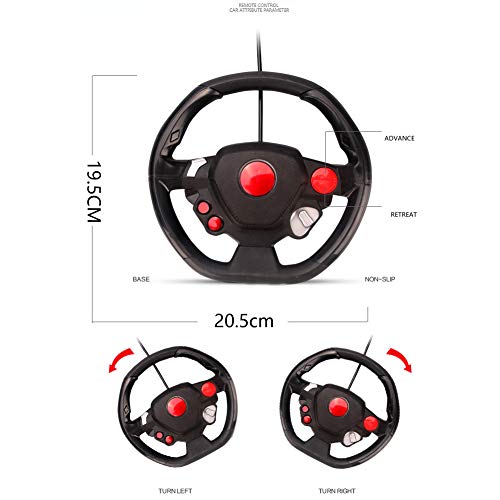 W-star Coche teledirigido, Coche Deportivo de niños Juguetes de simulación de Carreras Volante de RC Coches con luz LED y Sensor de Gravedad Juegos Infantiles Regalos Divertidos Frescos Gadgets,D