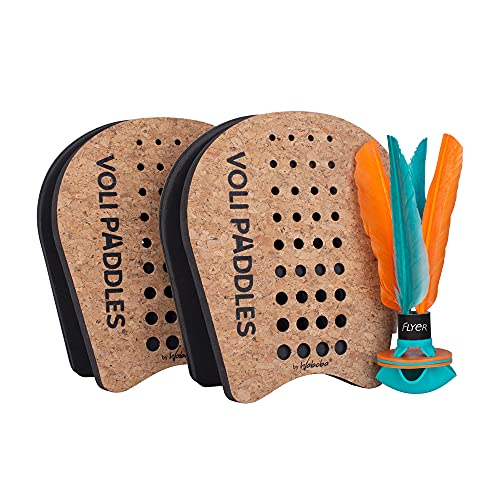 Waboba Set de Pádel VOLI para Jugar en el Jardín o la Playa, Deporte de Interiores y Exteriores, Juego para Toda la Familia, Adultos y Niños de Todas las Edades - Set para 2 Jugadores