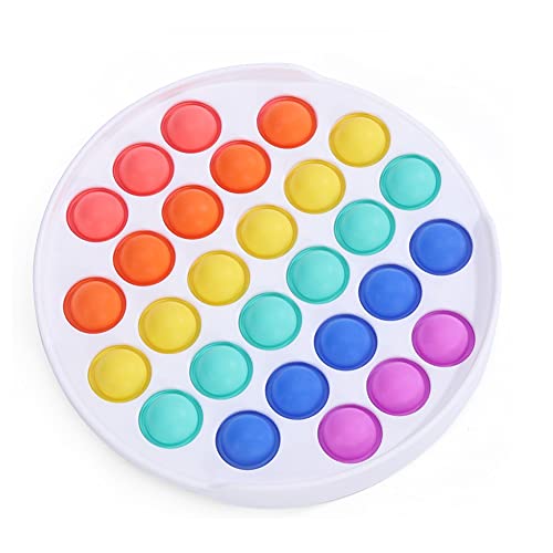 WakeDream Pop it Fidget Toy - Pop it Antiestres Niños, Push Pop Bubble Fidget Juguetes Antiestres, Sensorial Herramientas para Aliviar el Estrés y la Ansiedad para Niños y Adultos (Arco iris circular)