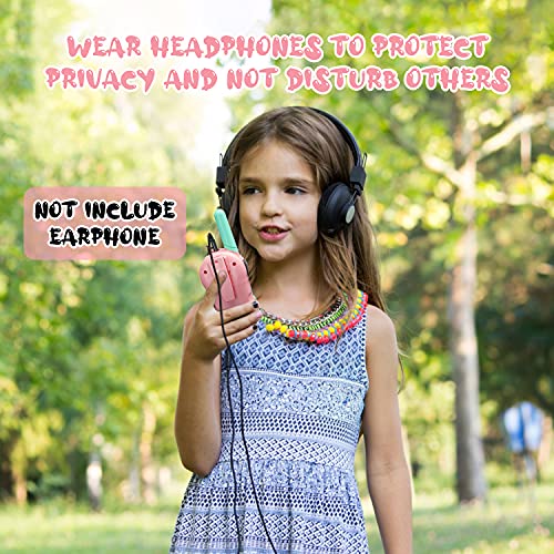 Walkie Talkies para niños, Juguetes para niñas de 3 a 12 años, 8 Canales, escaneo VOX, Rango de 3 km para Aventuras al Aire Libre, Camping, Senderismo, 2 Unidades (Rosa)