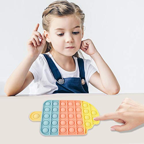 Wangduodu Juguete Sensorial Pop-it, Silicona Sensorial Fidget Juguete, PU-SH Pop Bubble Sensory Toy, Autismo Necesidades Especiales Aliviador del Antiestrés del Juguetes para Niños Adultos Relajarse