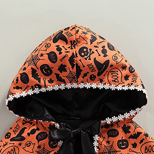 WangsCanis Disfraz de Halloween para niña, disfraz de Halloween para niña, vestido de calabaza, ropa de bebé, Halloween, vestido de princesa., Negro C, 2-3 Años