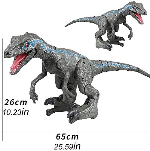 WDSWBEH Juguete de dinosaurio - Velociraptor azul, control remoto dinosaurio juguete RC inteligente robot juguete regalos para niños niño/niña