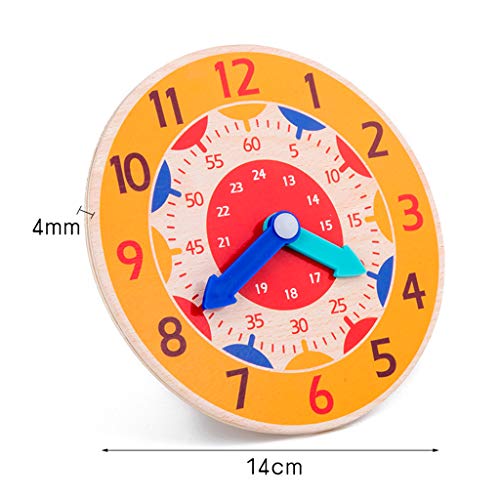 WE-WHLL Reloj de Madera para niños Hora de Juguete Minuto Segunda cognición Relojes Coloridos Juguetes para niños Ayudas para la enseñanza de Preescolar temprano-Lilght Blue