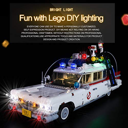 WEERUN Juego de iluminación LED para Lego Ghostbusters Ecto-1 10274 bloques de construcción, juego de luces LED compatible con Lego 10274 (no modelo Lego)